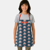 サメ柄ネイビーブルーエプロン エプロン (インサイチュ)