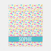 サメ模様 フリースブランケット (正面)