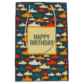 サメ模様 ミディアムペーパーバッグ (正面)