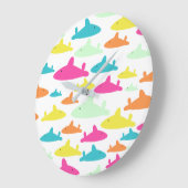 サメ模様 ラージ壁時計 (傾斜)