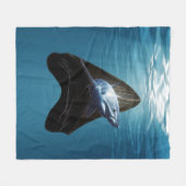 サメ歯海 フリースブランケット (正面(横))