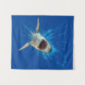 サメ水跳ね海 タペストリー (正面(横))