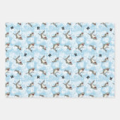 サメ泳ぎ、モノグラムを追加 ラッピングペーパーシート (正面3)