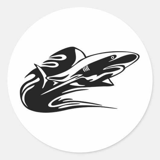 サメ泳ぎ ラウンドシール (正面)