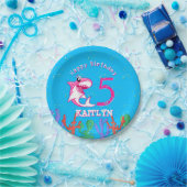 サメ海キッズガールズエイジ誕生日 ペーパープレート (パーティー)