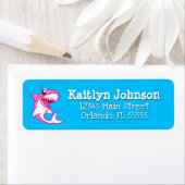 サメ海キッズガールズエイジ誕生日 ラベル (インサイチュ)