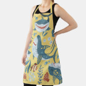 サメ漫画のカワイイローイラストレーション エプロン (インサイチュ)