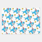 サメ男の赤ちゃんまたは女の子の誕生日パーティー ラッピングペーパーシート (正面)