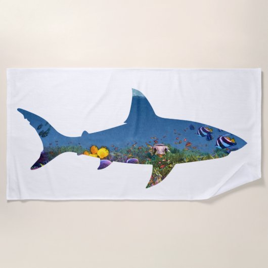 サメ礁 ビーチタオル (正面)