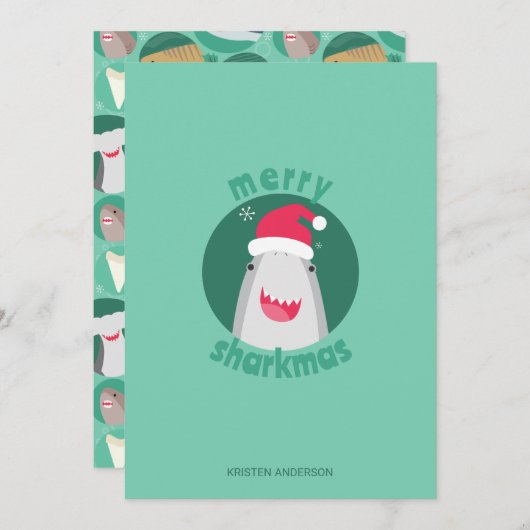 サメ種クリスマス シーズンカード (正面/裏面)