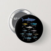 サメ種サメ顔海洋生物学 缶バッジ (正面&裏面)