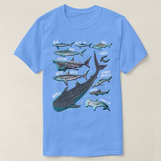サメ種シャークギフトサメ顔ティマリンB Tシャツ (デザイン正面)