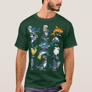 サメ種違う生物学型サメTs Tシャツ