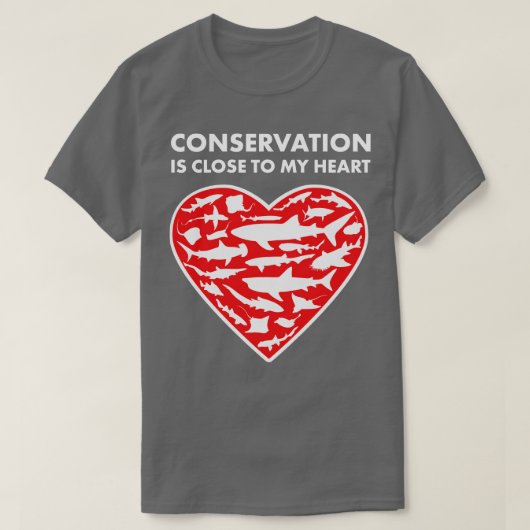 サメ線保護ハート Tシャツ (デザイン正面)