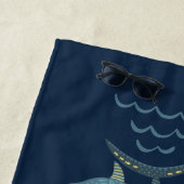 サメ航海の海魚の下 ビーチタオル (インサイチュ)