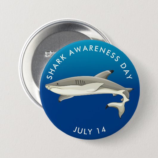 サメ認識度の日 缶バッジ (正面&裏面)