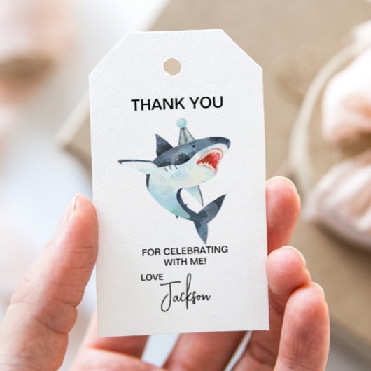 サメ誕生日ギフトラベル、メッセージカード ギフトタグ