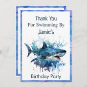 サメ誕生日シャーク攻撃 サンキューカード (正面/裏面)