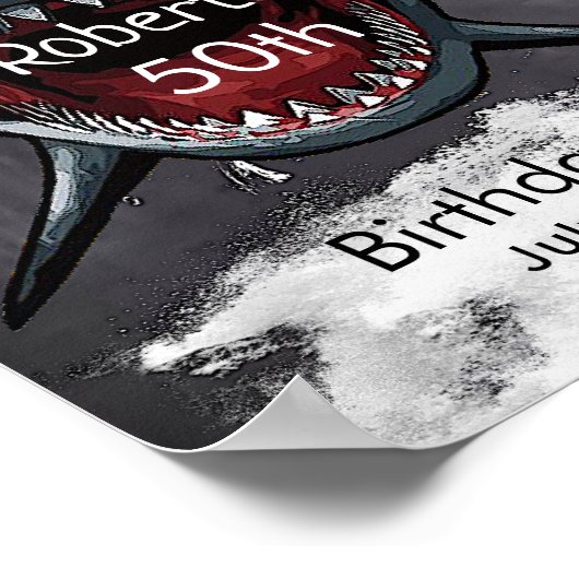 サメ誕生日シャーク攻撃 ポスター (角)