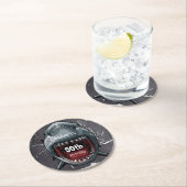 サメ誕生日シャーク攻撃 ラウンドペーパーコースター (インサイチュ)