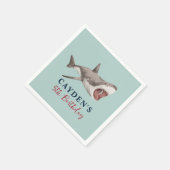 サメ誕生日パーティー スタンダードカクテルナプキン (角)