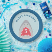 サメ誕生日パーティー ペーパープレート (パーティー)