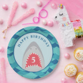 サメ誕生日パーティー ペーパープレート (パーティー)
