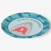 サメ誕生日パーティー ペーパープレート (アングル)