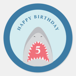 サメ誕生日パーティー ラウンドシール