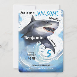 サメ誕生日パーティー 招待状