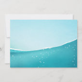 サメ誕生日プールパーティー少年シャーク噛み餌泳ぐ 招待状 (裏面)