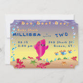 サメ🦈誕生日ベビー海パーティーキッズおもしろい 招待状 (裏面)