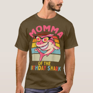 サメ誕生日マッチングファミリーのママ Tシャツ