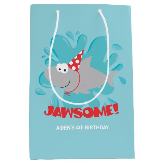 サメ誕生日抱き枕 ミディアムペーパーバッグ (正面)