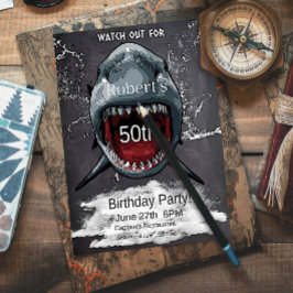 サメ誕生日招待状シャーク攻撃 招待状