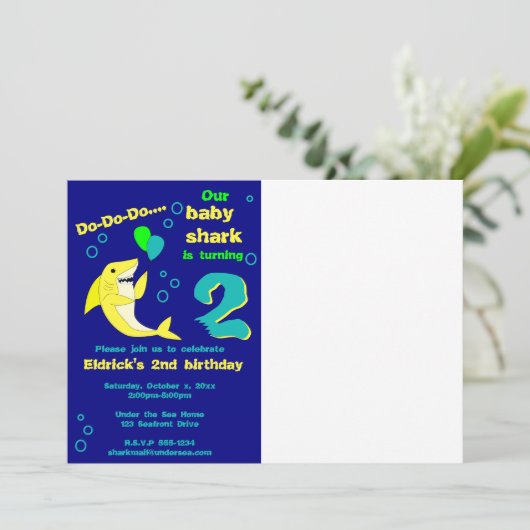 サメ誕生日招待状 (スタンド正面)