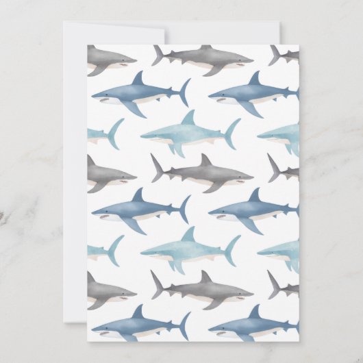 サメ誕生日招待状 招待状 (裏面)