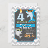 サメ誕生日招待状 招待状 (正面)