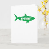 サメ誕生日3歳3歳バースデーボーイベビー カード (黄色い花)