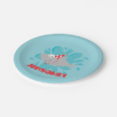 サメ誕生日 ペーパープレート (アングル)