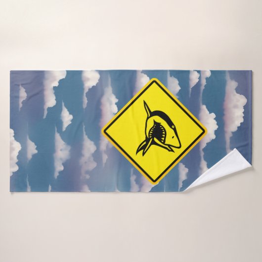サメ警告標識 バスタオル (バスタオル)