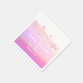 サメ赤ちゃんシャワーかわいいピンクの海動物 スタンダードカクテルナプキン (角)