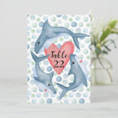 サメ赤ちゃんシャワーテーブル番号記号 メニュー (スタンド正面)