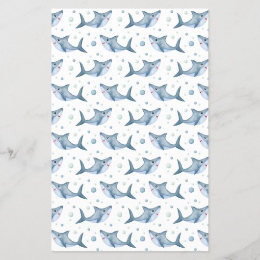 サメ赤ちゃんシャワー深夜おむつアドバイスカード チラシ (裏面)