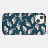 サメ週間パターン iPhoneケース カバー (裏面横)