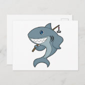 サメ釣り フィッシャー フィニングロッド ポストカード (正面/裏面)