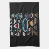 サメ顔どの顔に遭遇したい キッチンタオル (縦)