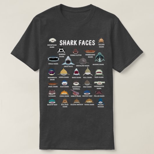 サメ顔 Tシャツ (デザイン正面)