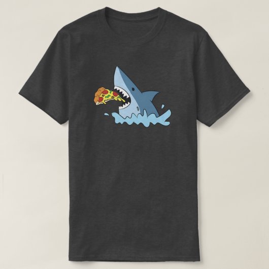 サメ食べのピザ1447 Tシャツ (デザイン正面)