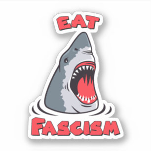 サメ食べファシズムアンチファシスト シール